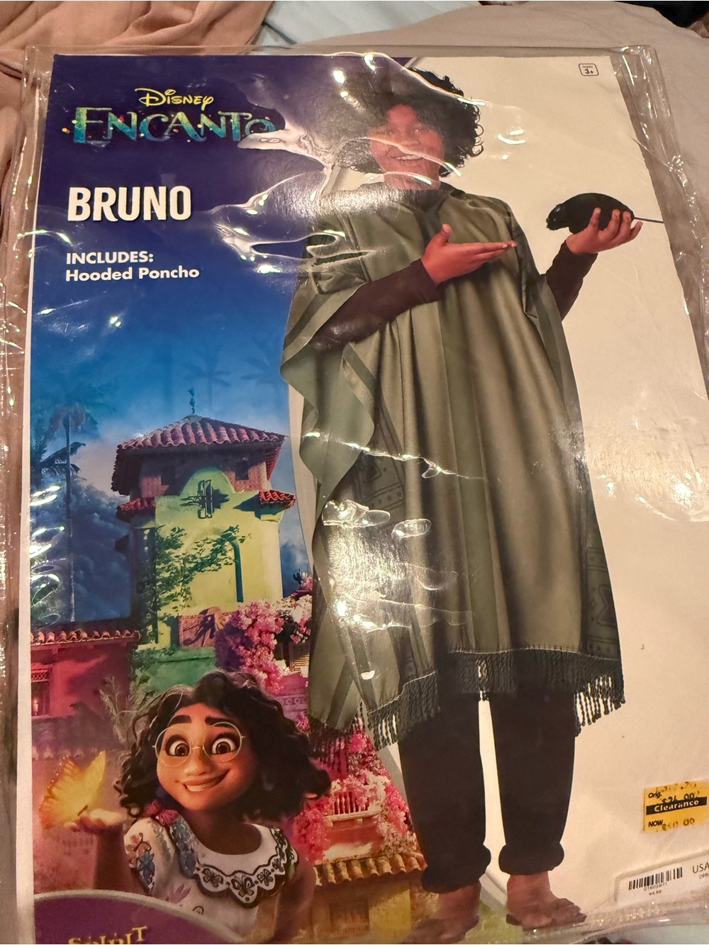 Disney Encanto Bruno Hooded Poncho Kids Costume - Green size Xs small new